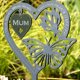 thumbnail image 2 of White 2 Placa conmemorativa con forma de corazón de mariposas, adorno para jardín, patio, letreros para el hogar al aire libre, estacas, decoración, manualidades conmemorativas, 2 of 5