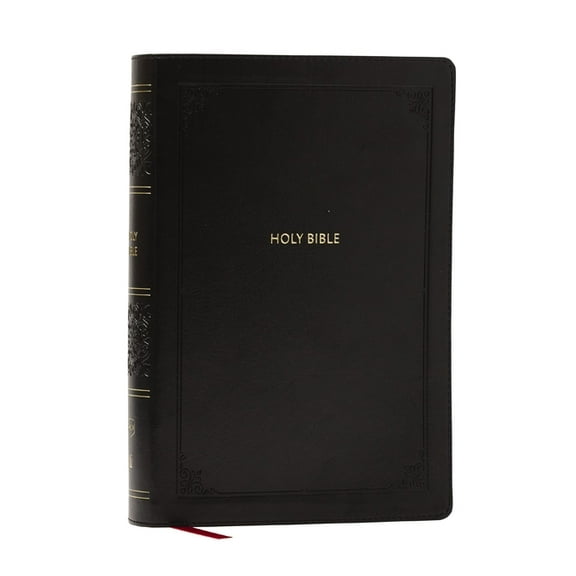 NKJV Giant Print End-Of-Verse Reference Bible, Black Leathersoft, Red Letter, Comfort Print: Holy Bible, (Hardcover)