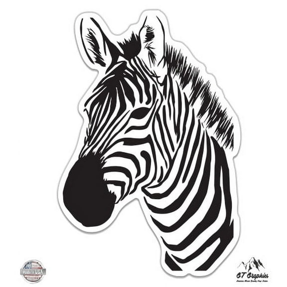 Zebra - 3" Vinyl Sticker - For Car Laptop I-Pad Phone Helmet Hard Hat - Waterproof Decal