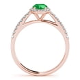 thumbnail image 2 of Mauli Jewels Engagement Rings for Women 0.80 Carat Emerald And Diamond Bridal Set 4-prong 10K Rose Gold, 2 of 5