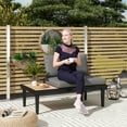 thumbnail image 2 of Outsunny Outdoor Sofa with Side Tray, Cushioned Patio Loveseat, Grey, 2 of 10