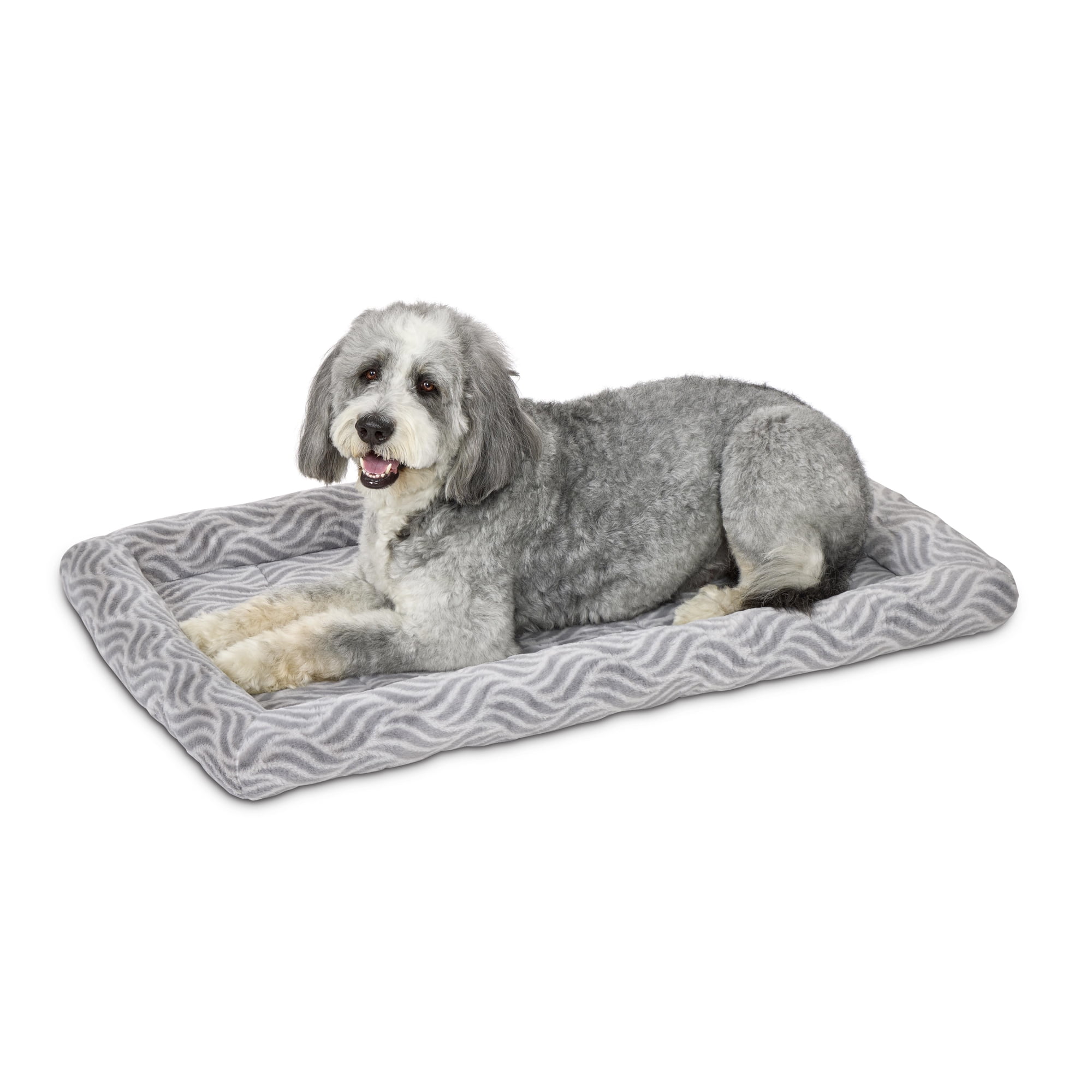 MidWest Homes for Pets 48inch Gray Wave Pet Bed for Large Dog/Cat with slip resist bottom