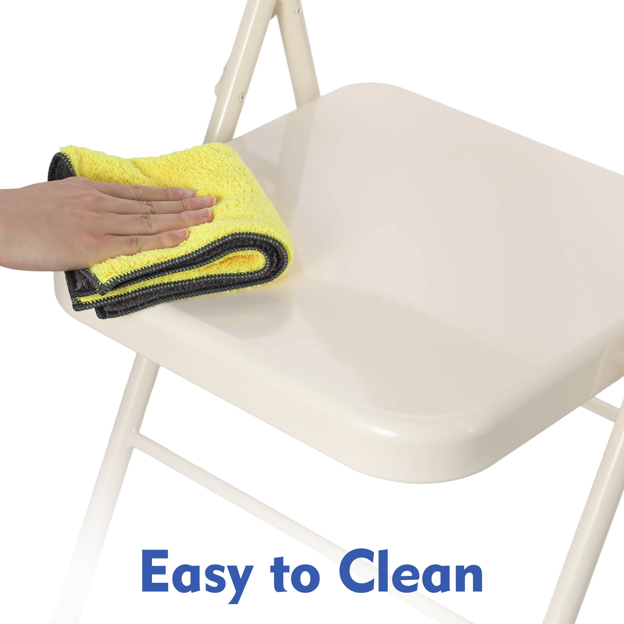 (6 pack) Mainstays Metal Folding Chair, Cream
