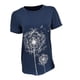 thumbnail image 3 of Camiseta de mujer con estampado floral, cuello redondo, manga corta, camiseta suelta, azul, XXL sidaley  AP000466-18, 3 of 7