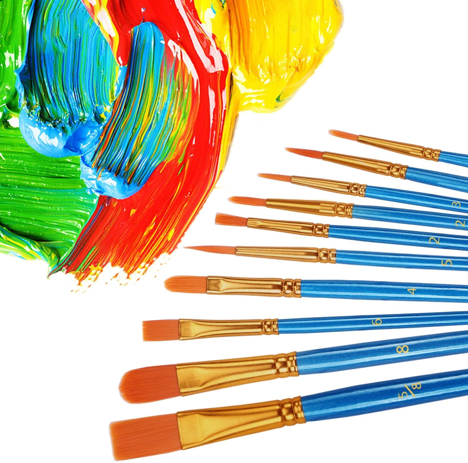 vaola art PB72019 Paint Brush Set for Acrylic Painting Artist Watercolor  Brush Professional Oil Painting Brushes Small Craft, Face Paint Brushes B