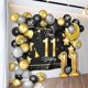 thumbnail image 1 of Globos De Feliz Cumpleaños Número 11, Juego De Decoración Dorado, Saludos A 11 Años, Guirnalda Temática De Fiesta, Estrella, Luna, Pancarta, Decoraciones De Fondo Para Suministros Para Niños, 1 of 1