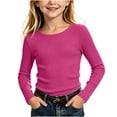 thumbnail image 2 of Miqool Girls Fall Sweaters Ribbed Knitted Crew Neck Long Sleeve Slim Fitted Cozy Casual Fashion Pullover Tops, 2 of 9