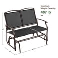 thumbnail image 7 of Yaheetech 2-Person Patio Swing Glider Bench Texteline with Steel Frame, Black, 7 of 7