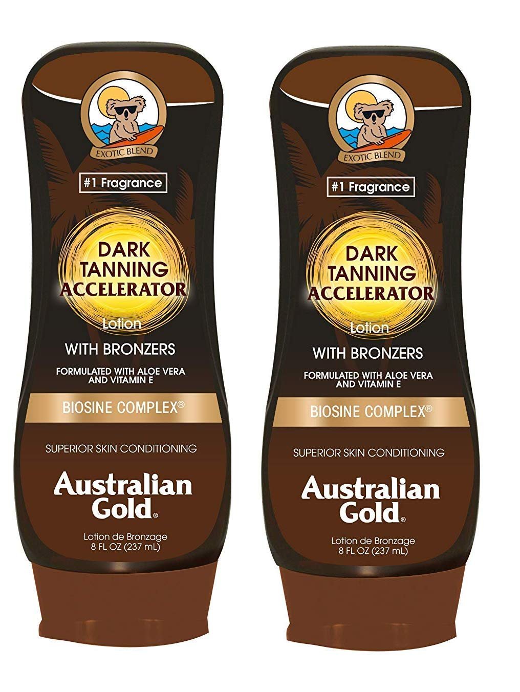 2 Pack Dark Tanning Accelerator Lotion with Bronzer