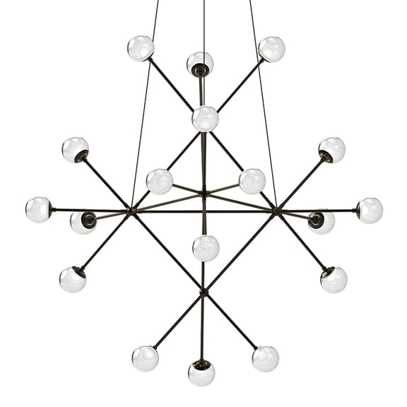 Sonneman 2084W Proton 18 Light 40" Wide Led Chandelier - Polished Black Nickel