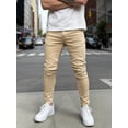 thumbnail image 6 of Reppunk Men's Khaki Stretch Skinny Chino Pants, Slim Fit Business Casual Ankle Trousers, Versatile Soft Fabric Office Daily Commute Bottoms, 6 of 6