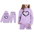 thumbnail image 5 of Kids Kids Sweatsuit Set for Girls,2 Piece Long Sleeve Purple Hoodie and Active Jogger Pants Winter Clothes Boys Girls Jogger Set 4-5 Years Cute&nbsp;Boys Girls&nbsp;Clothing, 5 of 6