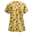 thumbnail image 5 of felwors Womens Scrub Tops Cute Cartoon Animal Print Nurse Vet Pediatric Shirt Comfort Plus Size 2025 Summer Outfits S-5xl (Yellow, XXXL), 5 of 5