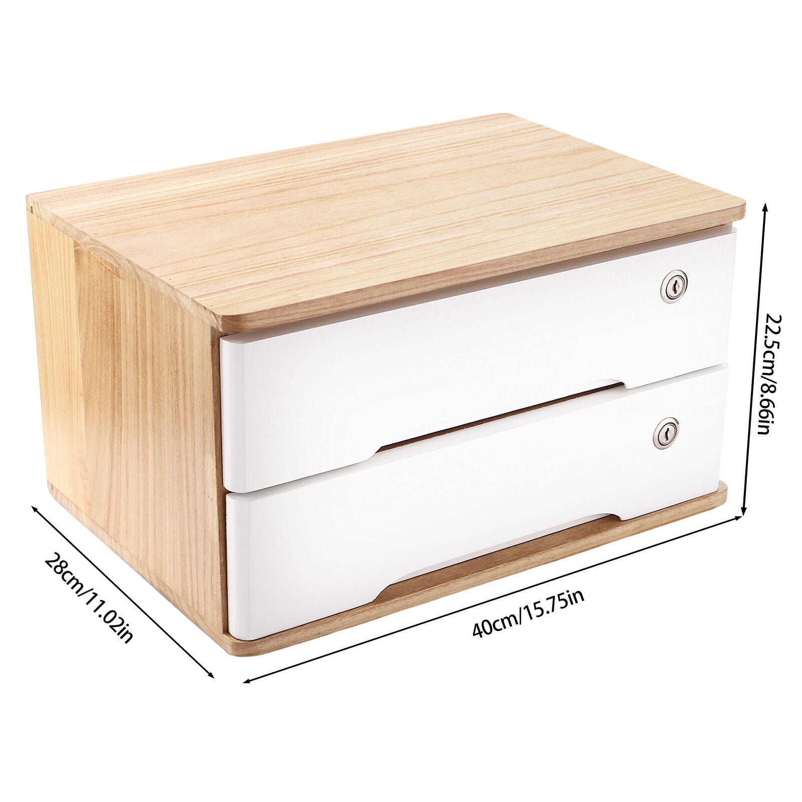 Modern Desktop Storage Box, Desk Organizer, Desktop Storage Box with Lockable Drawers