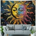 thumbnail image 4 of PRATYUS  Moon And Sun Tapestries Burning Sun with Star Psychedelic Mystic Wall Art aesthetic Wall Decor Wall Art for Bedroom, Living Room, Dorm Decor Boho (Multi-Color Sun &amp; Moon) 40x30inch, 4 of 6