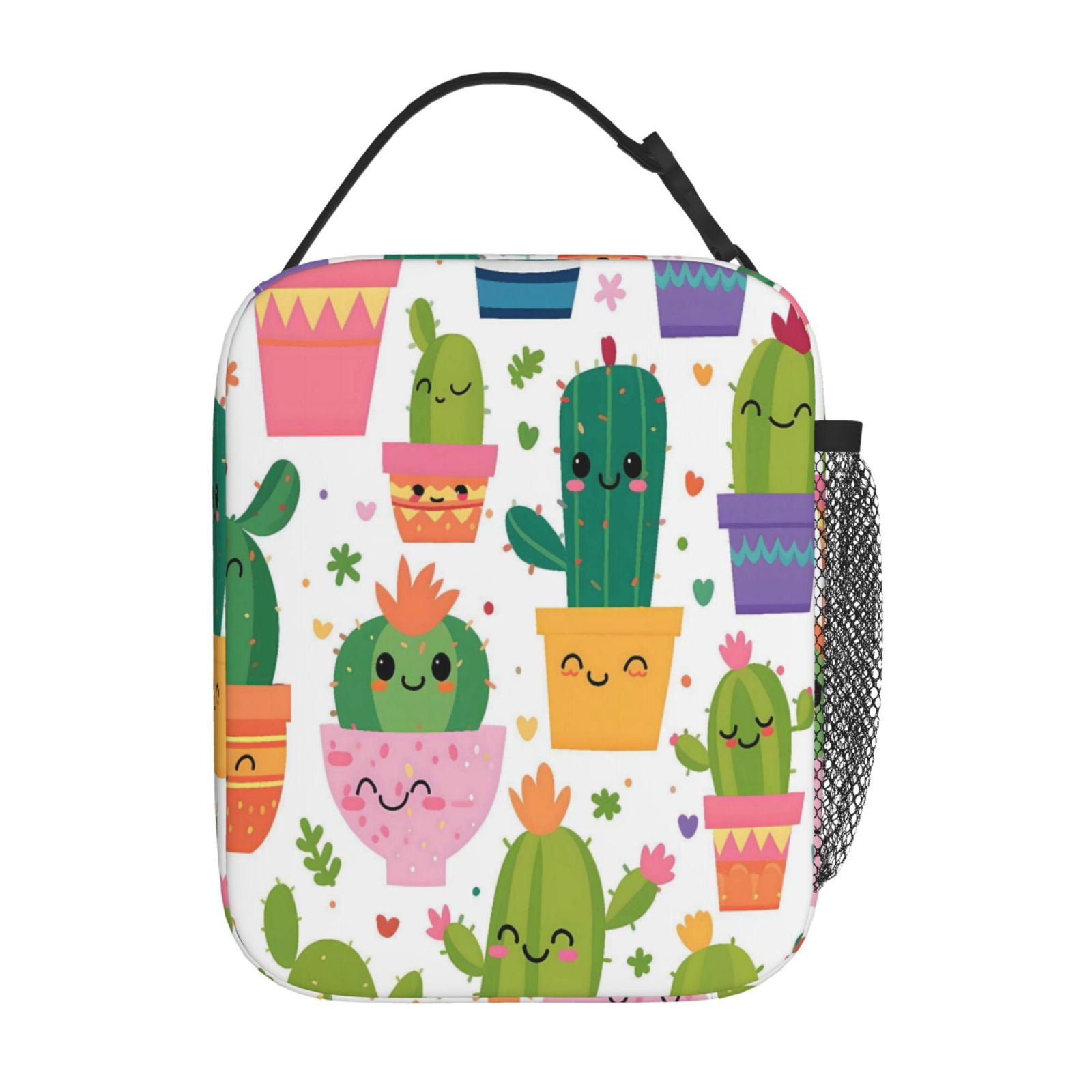Lunch Bag For Women Men Insulated Portable Lunch Box Bento Box Office Picnic Travel Cooler Bag Cactus Potted Plant