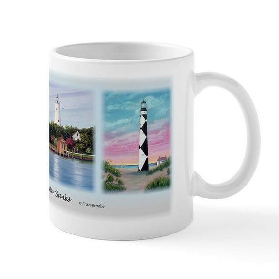 CafePress - Lighthouses Of The Outer Banks Mug - 11 oz Ceramic Mug - Novelty Coffee Tea Cup