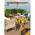 thumbnail image 5 of Outdoor Tablecloth with Umbrella Hole for Patio/Picnic/Party/Camping, Sunflower Waterproof Table Cloth Rectangle Table Cover Washable, Summer Botanical Yellow Floral Brown Wooden (60"x 84"), 5 of 8