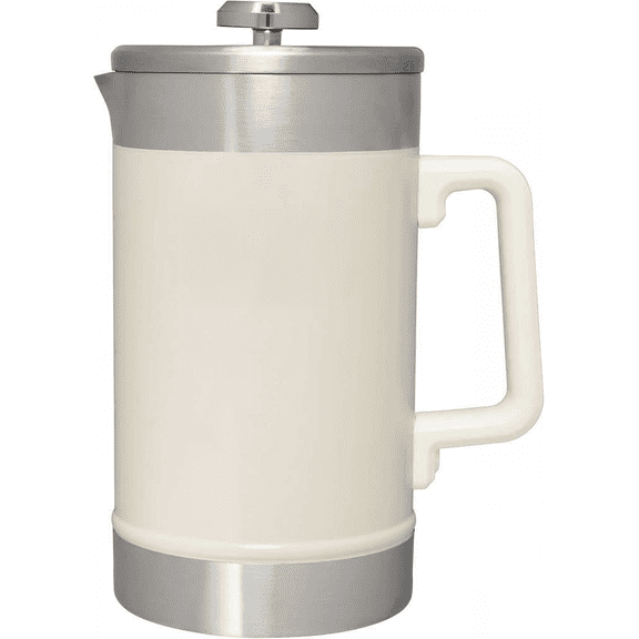 Insulated Stainless Steel French Press Coffee Maker 48 Ounces Cream Gloss