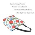 thumbnail image 3 of FORMRS Womens Canvas Tote Bag with Zipper Inner Pocket Shoulder Handbag, Vibrant Strawberries, 3 of 7
