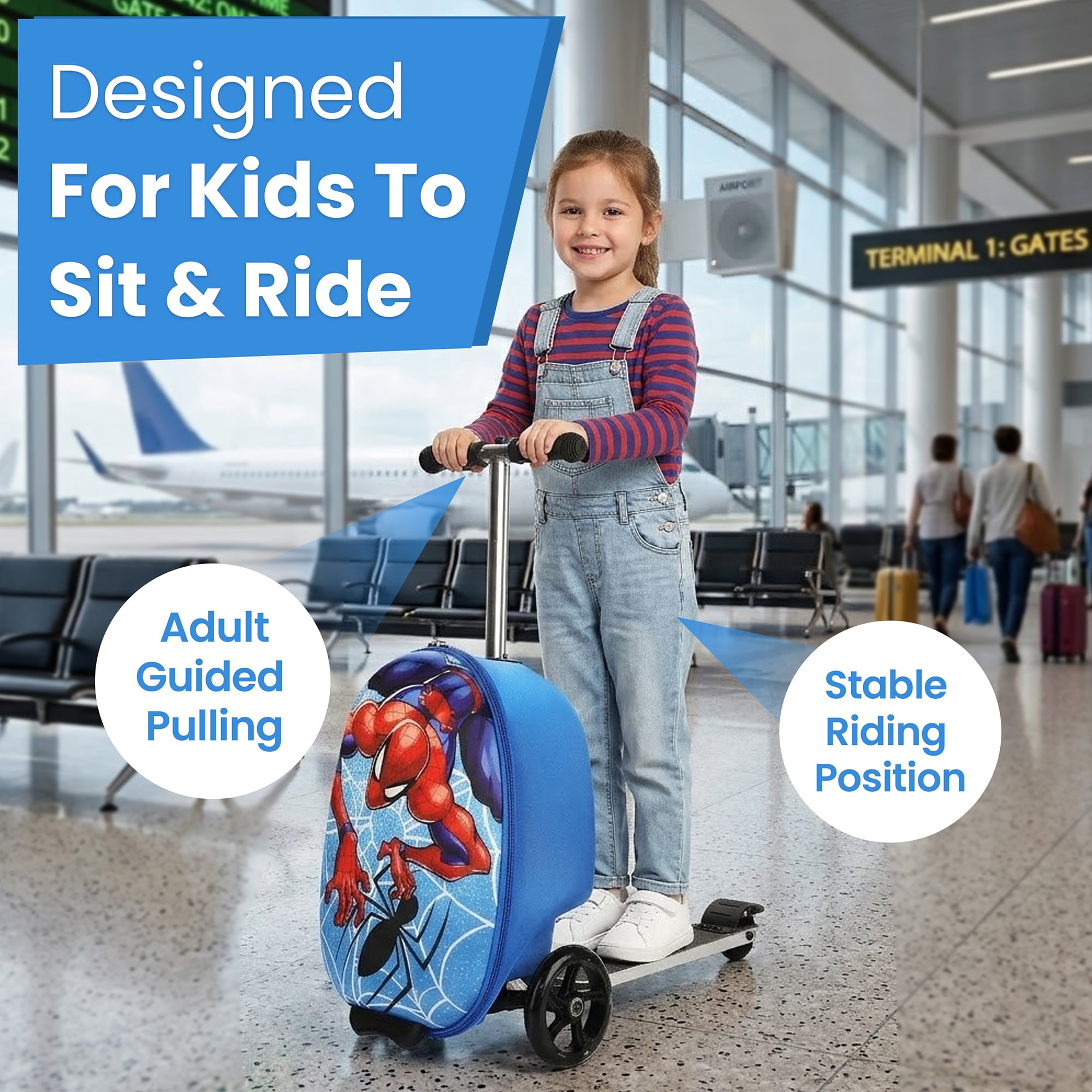 Spider-Man Pose Youth 18" Rolling Scooter Luggage
