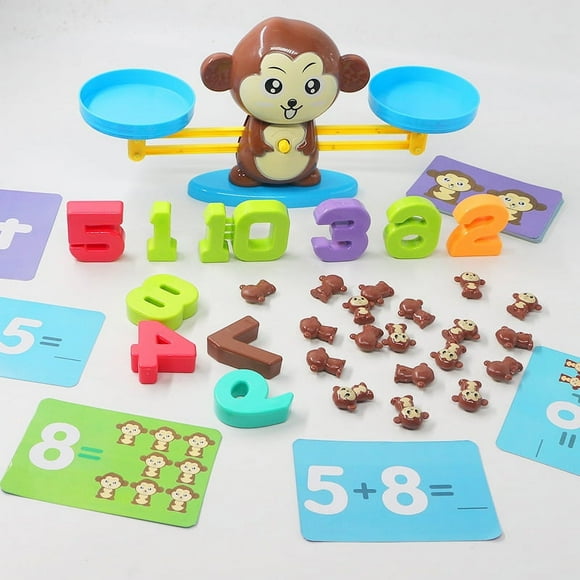 brown Monkey Balance Cool Math Game for Girls and Boys - Fun Gifts and Educational Toys for Kids Ages 3 and Up, Early Learning Toys, Educational Toys (1 Pack)