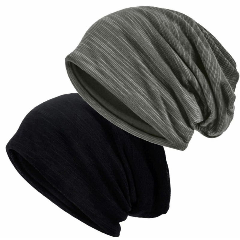 EINSKEY Slouchy Beanie for Men/Women 2-Pack Summer Thin Skull Cap Baggy Oversize Knit Hat