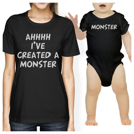 

Created A Monster Mom and Baby Matching Gift T-Shirts Baby Bodysuit