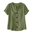 thumbnail image 5 of Yievot Womens Button Down Shirts Short Sleeve Loose Casual Tops Ladies Summer Blouses, 5 of 5