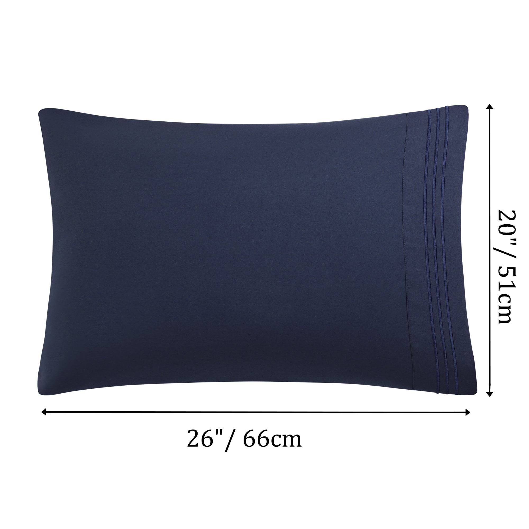 Unique Bargains Polyester Soft Pillowcases 2 Pcs Envelop 20"x26" Navy