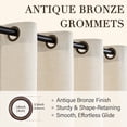 thumbnail image 5 of TURCURNO 84 Inch Linen Curtains for Living Room,Light Filtering Bronze Grommet Birch Drapes,Farmhouse Sliding Door Beige Window Curtains,2 Panels, 5 of 10