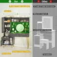 thumbnail image 6 of Homieasy 48'' Makeup Vanity with Hutch, White Bedroom Vanity with Charging Station and LED, Tall Vanity Table with Pegboard, Mirror, 5 Big Drawers & Shelves, Cabinet, Bedroom Dressing Tables, Grey, 6 of 7