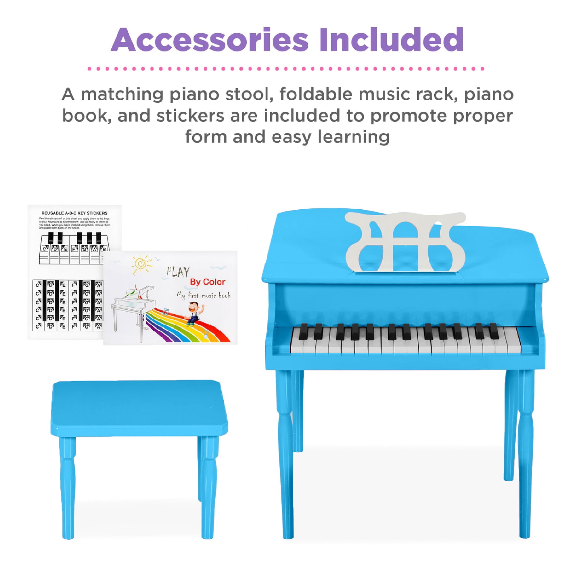 Best Choice Products Kids Classic 30-Key Mini Piano w/ Lid Best Choice Products Kids Classic 30-Key Mini Piano w/ Lid