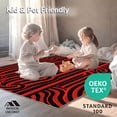 thumbnail image 4 of ODIKA 3'x5' Machine Washable Non-Slip Area Rug, Whimsical Cane Stripe Holiday with Peppermint Swirl Design High Traffic Rug with Pad, Black, 651553, 4 of 8