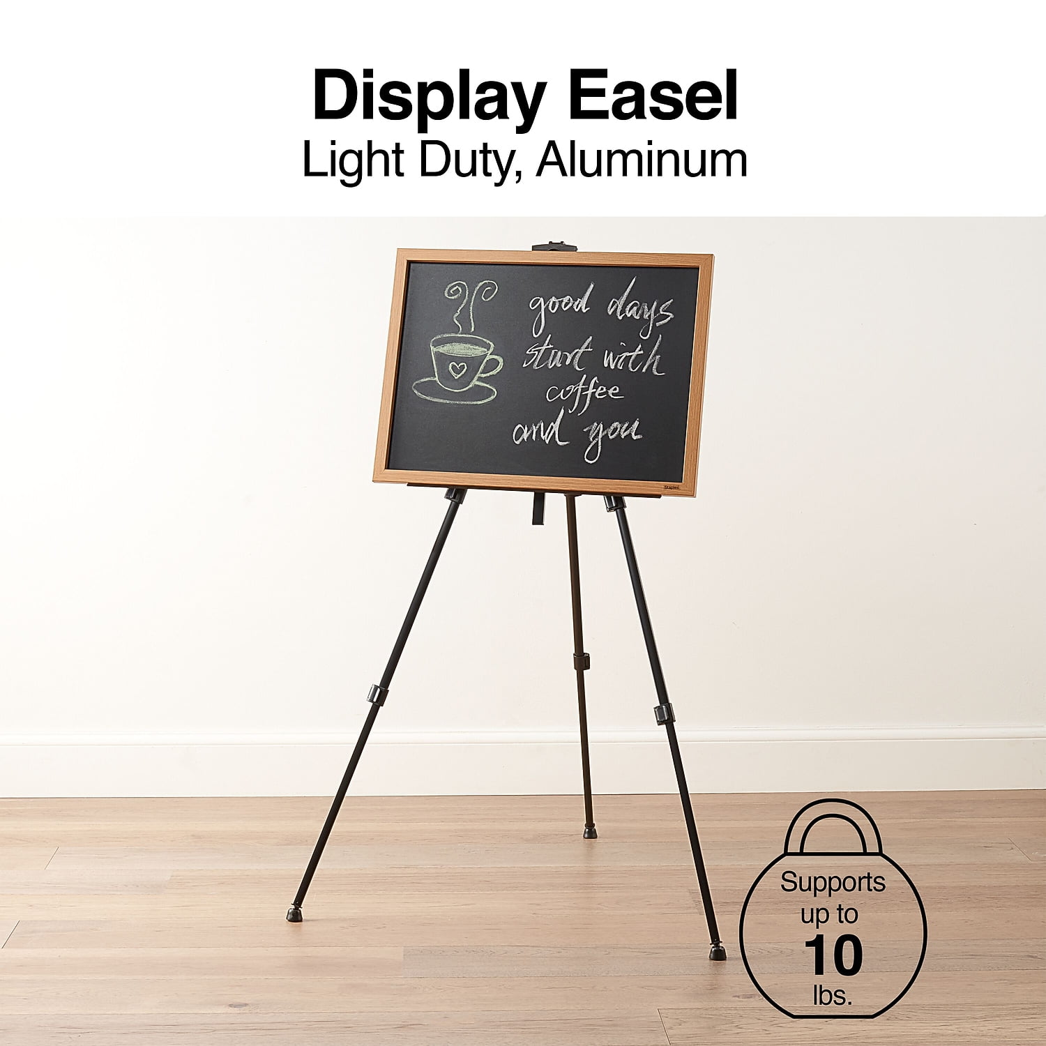Staples Tripod Display Easel 63" Black Aluminum 2/Pack ST28070/28070VS