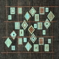 thumbnail image 1 of Ahgly Company Indoor Square Oriental Light Blue Modern Area Rugs, 6' Square, 1 of 4