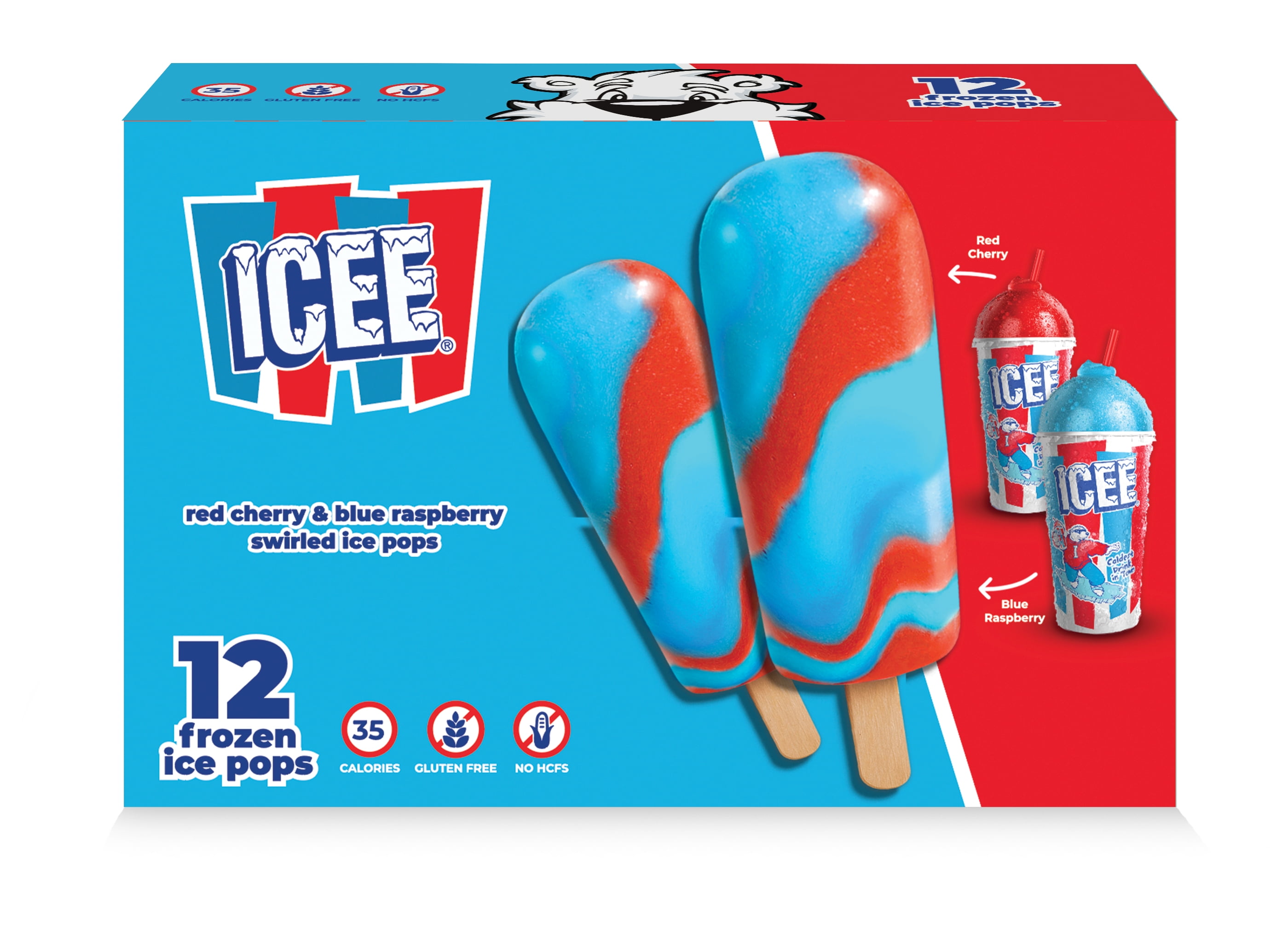 ICEE Red Cherry & Blue Raspberry Swirled Sticks