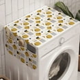 thumbnail image 1 of Abstract Washing Machine Organizer, Convex and Concave Shapes Stripes Pattern, Anti-slip Fabric Top Cover for Washer and Dryer, White Dark Yellow, by Ambesonne, 1 of 1