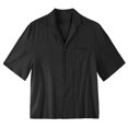 thumbnail image 4 of Zylarhe Men T Shirts Mens Summer Fashion Solid Color Large Size Cuban Collar Short Sleeve Pocket Button Cardigan Shirt Button down Pajama Shirt, 4 of 4