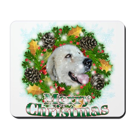 CafePress - Merry Christmas Great Pyrenee Mousepad - Non-slip Rubber Mousepad  Gaming Mouse Pad