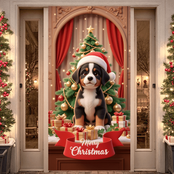 Colorful Theme Merry Christmas Banner Fun Pet Decorations Christmas Celebration Party Gift Backdrop