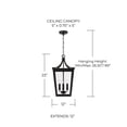 thumbnail image 3 of Capital Lighting - Adair - 4 Light Outdoor Hanging Lantern In Farmhouse Style-23, 3 of 6