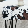 thumbnail image 5 of Home Soft Things Faux Fur Ottoman - Cows Flowers - Black Leg - 46x16x22", 5 of 5