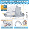 thumbnail image 5 of Orzbow Foldable Mosquito Net for Bed with Blackout Canopy, Portable Baby Mosquito Net Tent for Bed, Cots, Cribs, Playards and Playpen, 0-3 Years Kids Travel & Sleep Mosquito Mesh Cover, Gray, 5 of 7