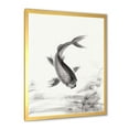 thumbnail image 2 of Designart 'Black and White Vintage Fish I' Nautical & Coastal Framed Art Print, 2 of 4