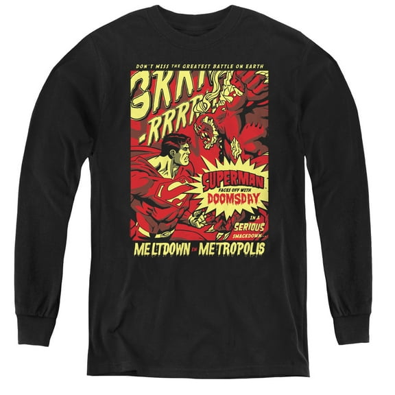 Superman - Metropolis Meltdown - Youth Long Sleeve Shirt - Small