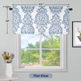 thumbnail image 2 of DriftAway Samantha Floral Damask Medallion Pattern Valance Single Rod Pocket, 52" x 24" Plus 2" Header, Dusty Blue, 2 of 7