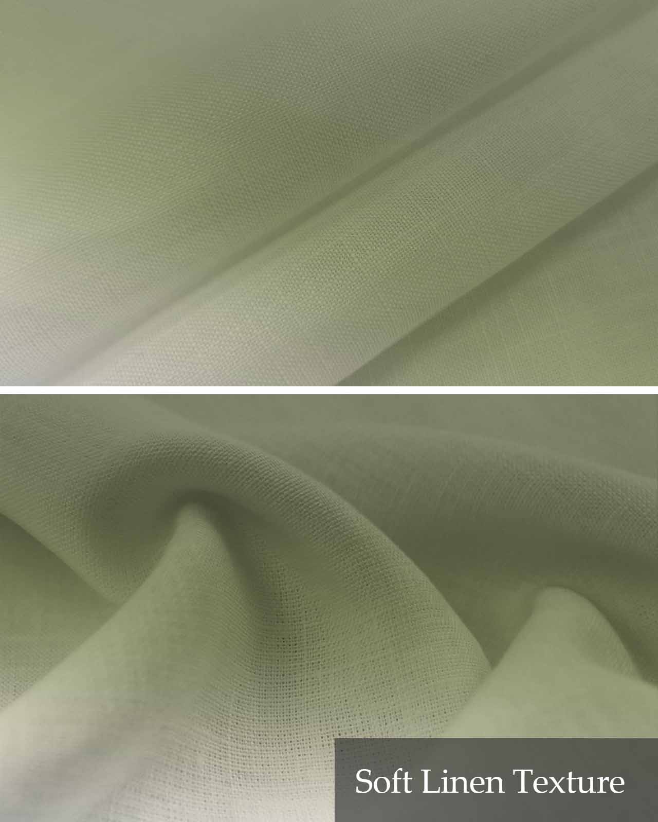 Sage Green Ombre Linen Curtain Valance for Bedroom/Bathroom/Kitchen/Office/Living/Dining Room Window,Farmhouse Sage Green Ombre Rod Pocket Topper Decorative Cafe Drapes Panel 54"x18"