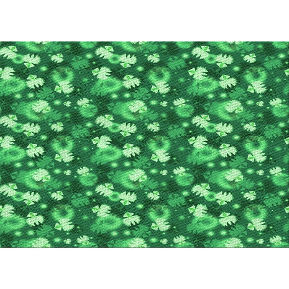 Ahgly Company Machine Washable Indoor Rectangle Transitional Forest Green Area Rugs, 2' x 4'