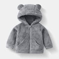 thumbnail image 5 of JUMEYU Baby Fleece Jackets Baby Girls Fuzzy Plush Hooded Jacket Sherpa Zip-Up Front Toddler Coat 12 18 Months (Grey,12-18 Months), 5 of 5
